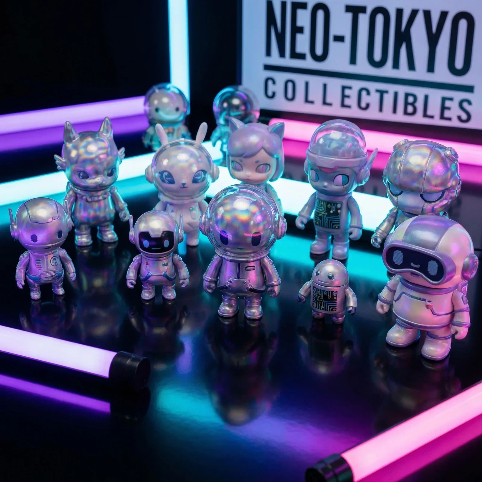 赛博萌宠系列设计师联名潮玩盲盒全套展示