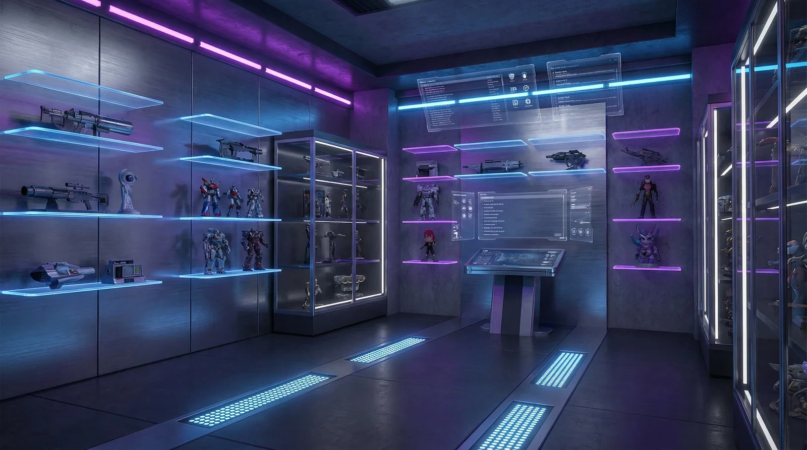 漫蛙网页版虚拟收藏室3D展示空间效果图